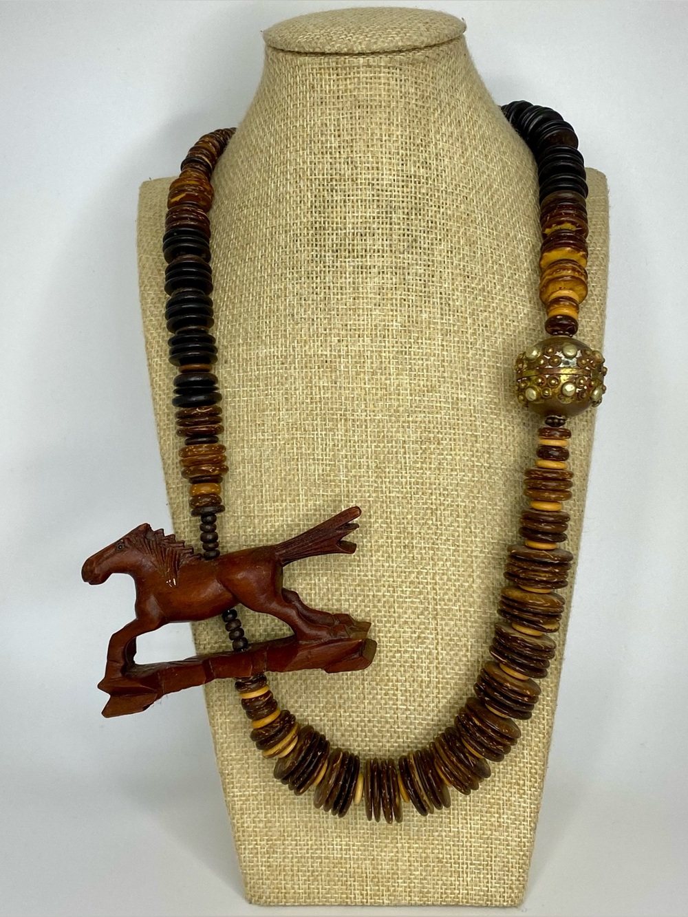 VTG Carved Horse Sculpture Statement Piece